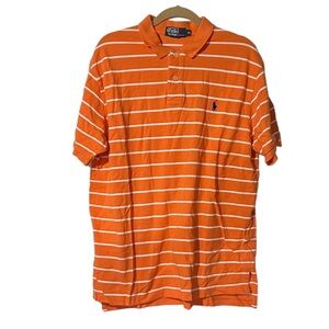 POLO By Ralph Lauren Polo Shirt Orange and White Striped Size XL